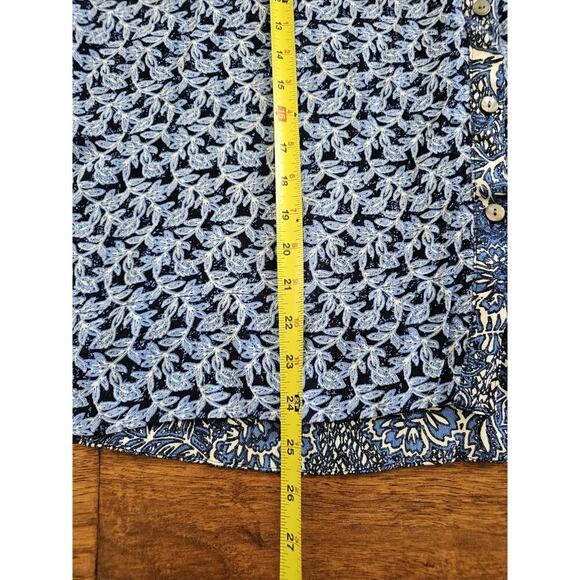 Habitat Blooming Vines Easy Shirt BlousebBlue Size S Floral Bohemian - Picture 9 of 10